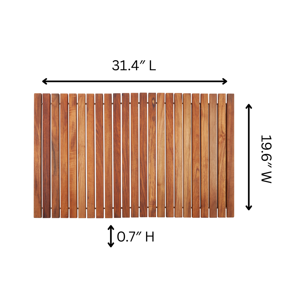 Wyoming Oiled Teak Shower and Bath String Mat 31.4″ x 19.6″