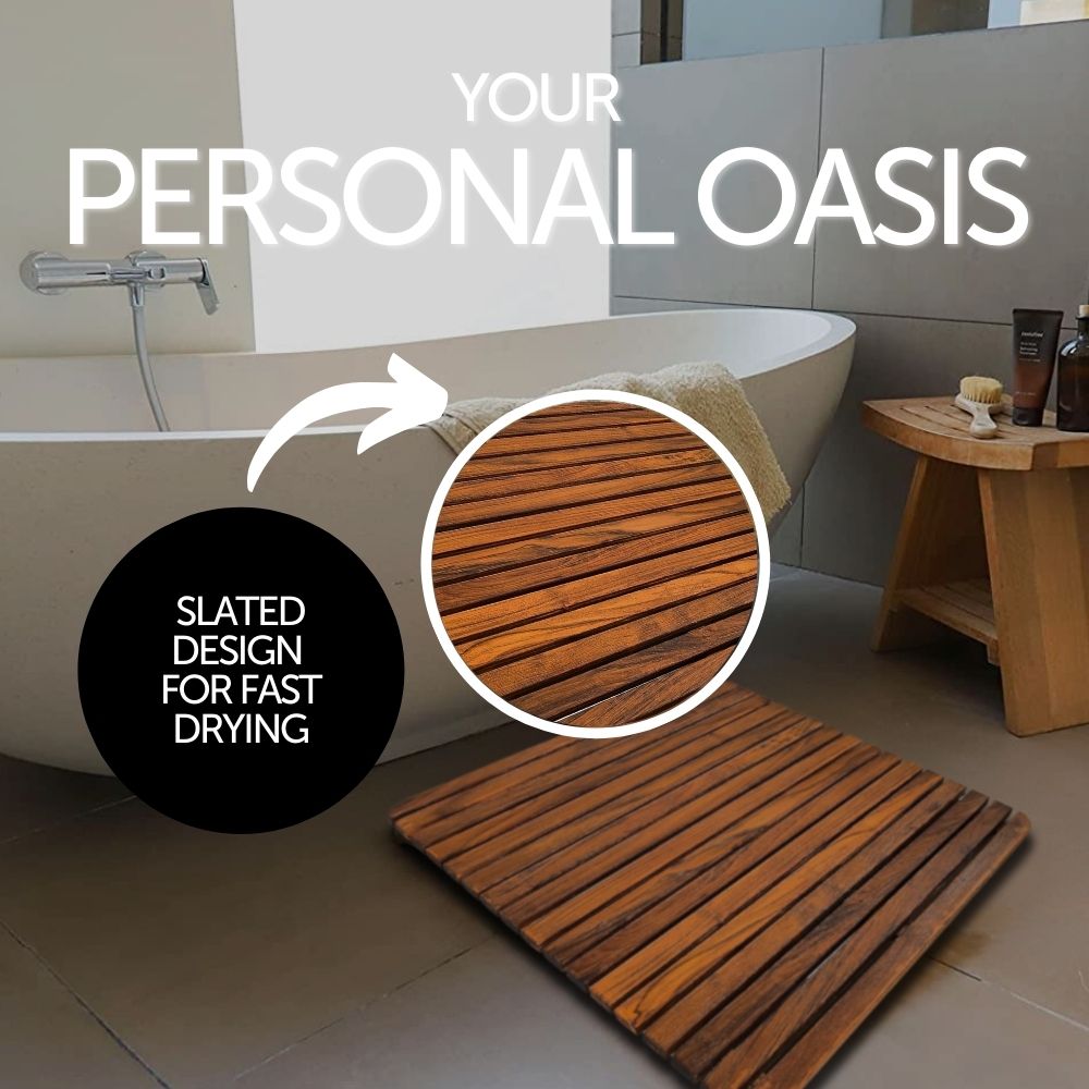 Yukon Teak Shower and Bathmat 24" x 24"